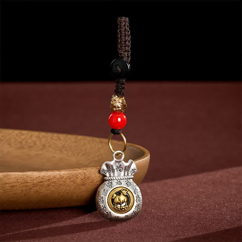 Buddha Stones Geflochtene Schlüsselanhänger mit chinesischen Tierkreiszeichen (Fu-Zeichen) - Ochse - image 11