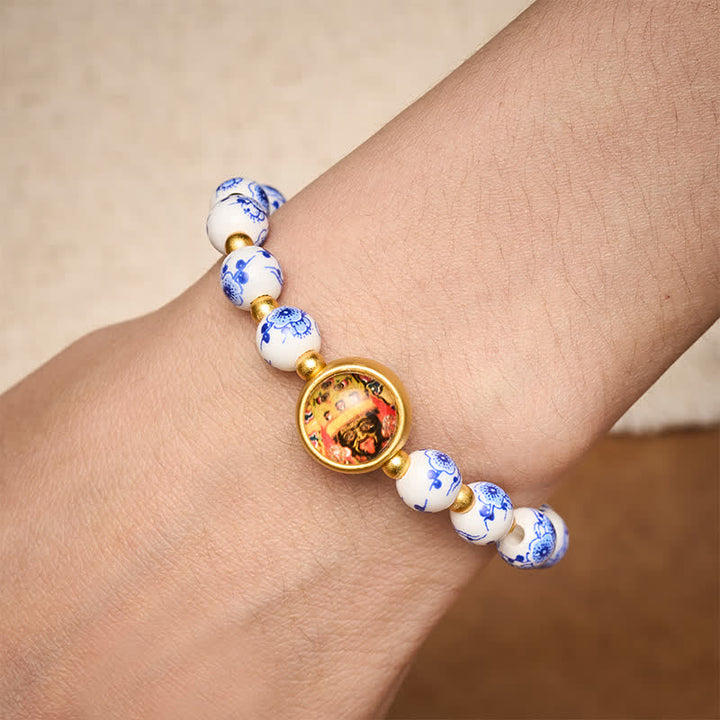 Buddha Stones Armband aus blau-weißen Porzellanperlen (Zakiram Wealth Beads) - image 3