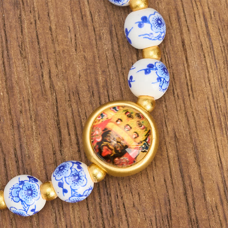 Buddha Stones Armband aus blau-weißen Porzellanperlen (Zakiram Wealth Beads) - image 4