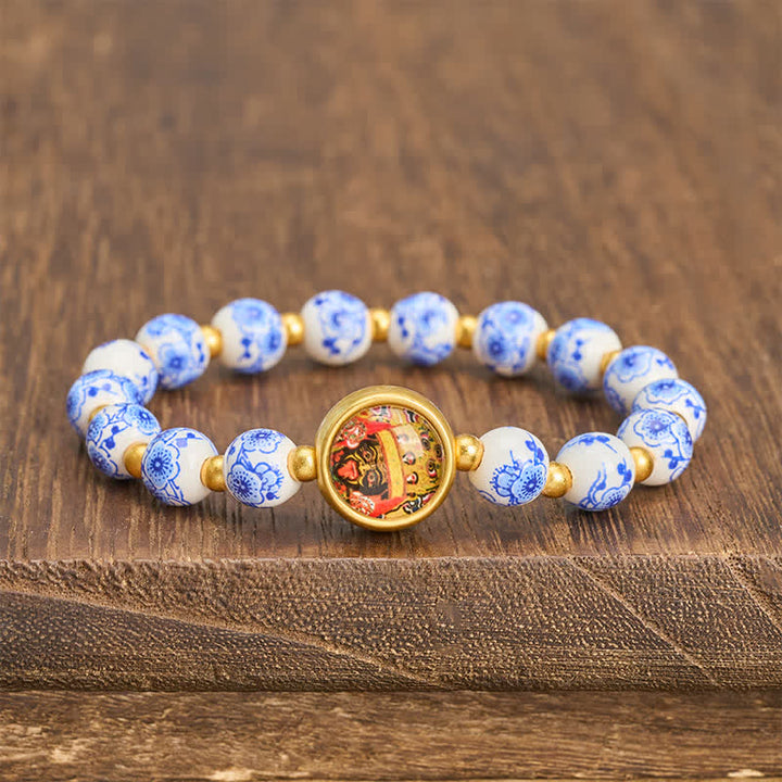 Buddha Stones Armband aus blau-weißen Porzellanperlen (Zakiram Wealth Beads) - Zakiram (Reichtum ♥ Schutz) - image 0