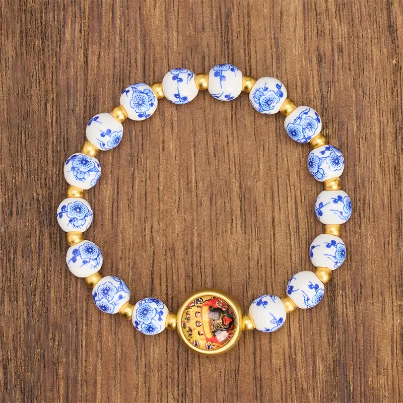 Buddha Stones Armband aus blau-weißen Porzellanperlen (Zakiram Wealth Beads) - image 1