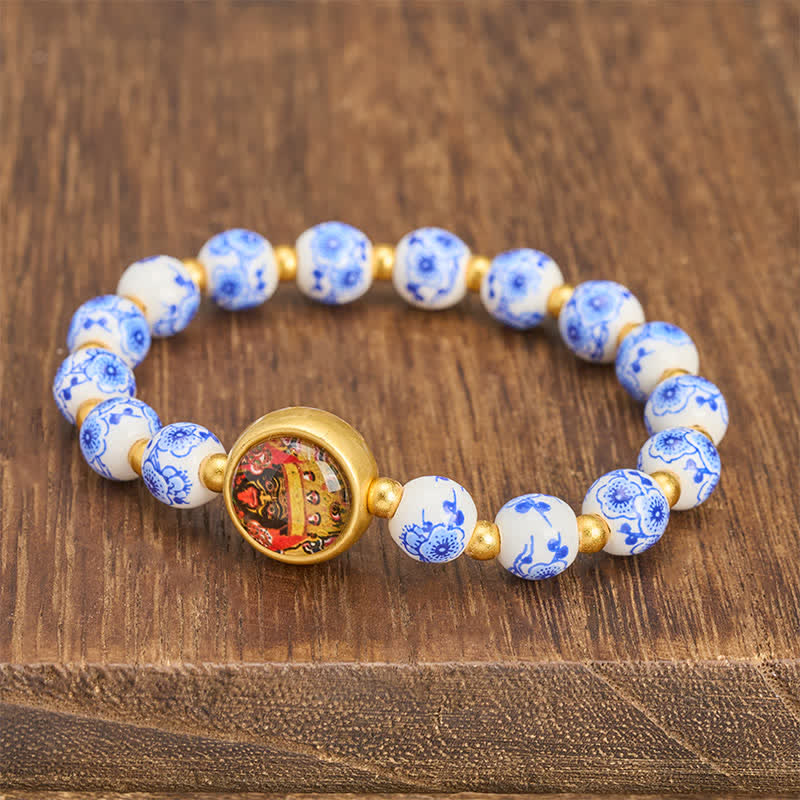 Buddha Stones Armband aus blau-weißen Porzellanperlen (Zakiram Wealth Beads) - image 2