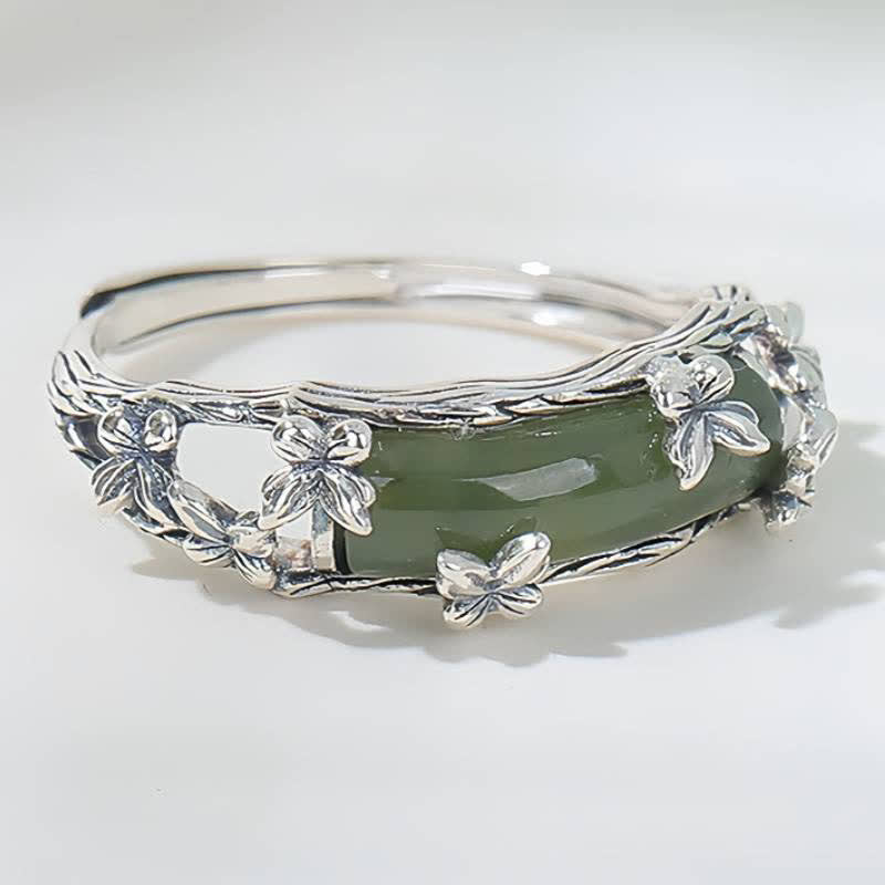 Buddha Stones Chinesisch inspirierter Jade-Schmetterlingsring zum Schutz und zur Liebe - image 3