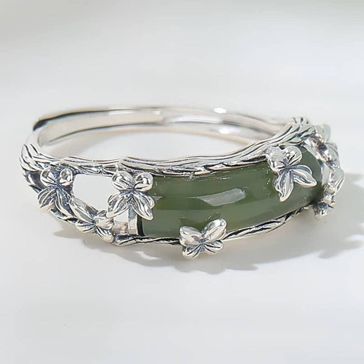 Buddha Stones Chinesisch inspirierter Jade-Schmetterlingsring zum Schutz und zur Liebe - image 3