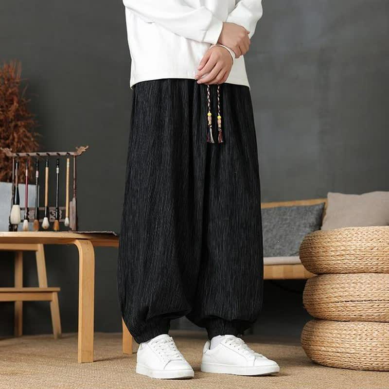 Buddha Stones Lässige Vintage-Herren-Haremshose mit Kordelzug und Tasche - image 14