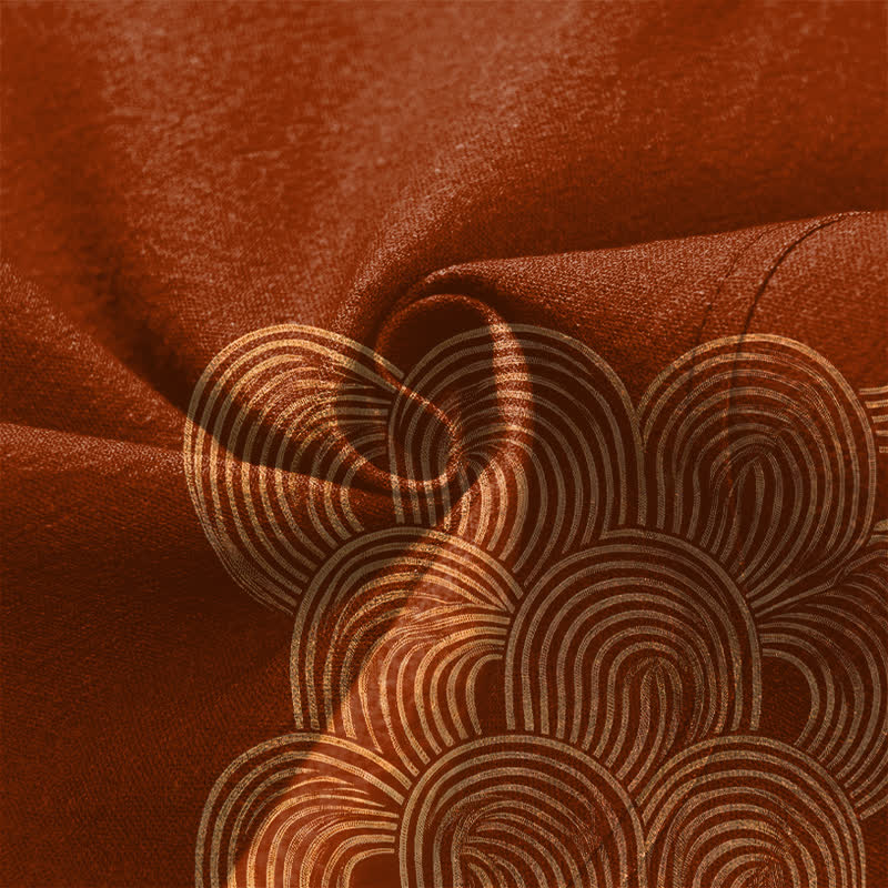 Buddha Stones Kimono aus Baumwolle mit Halbmond-Wellenmuster und offener Vorderseite für Herren - image 5