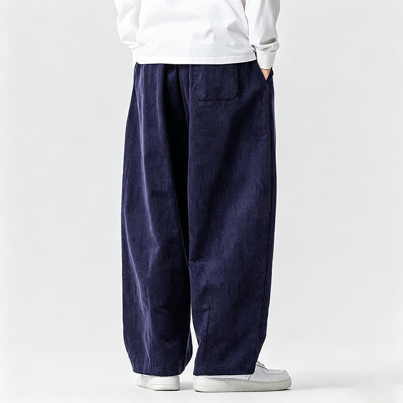 Buddha Stones Lässige Vintage-Herrenhose mit Kordelzug, lange Passform und Tasche – ideal für Herbst und Winter. - image 13