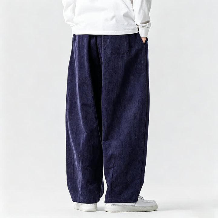 Buddha Stones Lässige Vintage-Herrenhose mit Kordelzug, lange Passform und Tasche – ideal für Herbst und Winter. - image 13