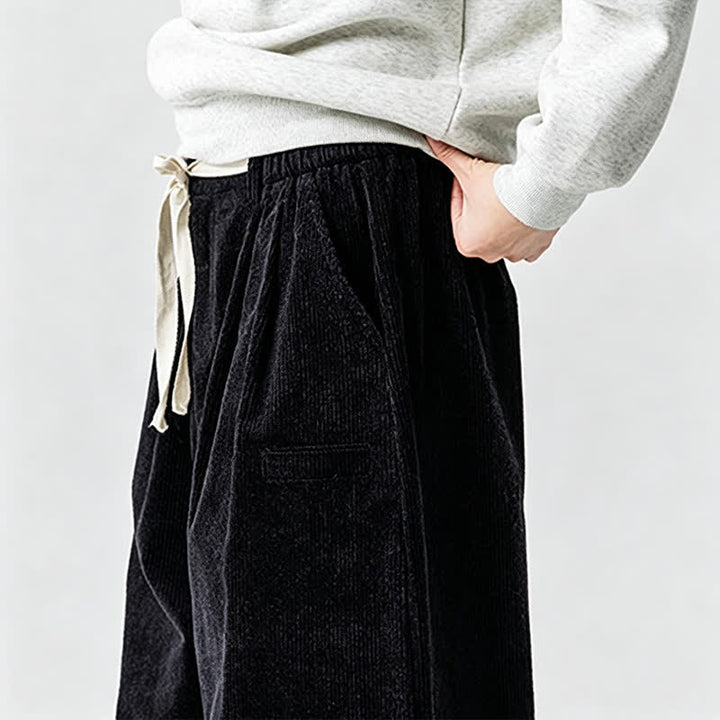 Buddha Stones Lässige Vintage-Herrenhose mit Kordelzug, lange Passform und Tasche – ideal für Herbst und Winter. - image 21