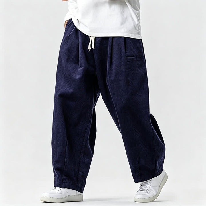 Buddha Stones Lässige Vintage-Herrenhose mit Kordelzug, lange Passform und Tasche – ideal für Herbst und Winter. - image 11