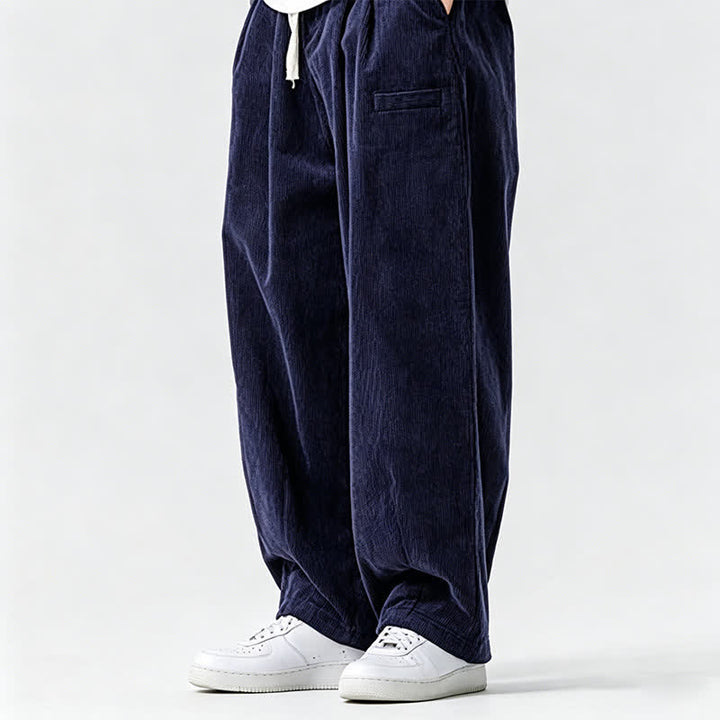 Buddha Stones Lässige Vintage-Herrenhose mit Kordelzug, lange Passform und Tasche – ideal für Herbst und Winter. - image 9