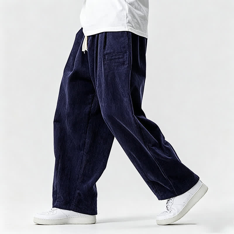 Buddha Stones Lässige Vintage-Herrenhose mit Kordelzug, lange Passform und Tasche – ideal für Herbst und Winter. - image 10