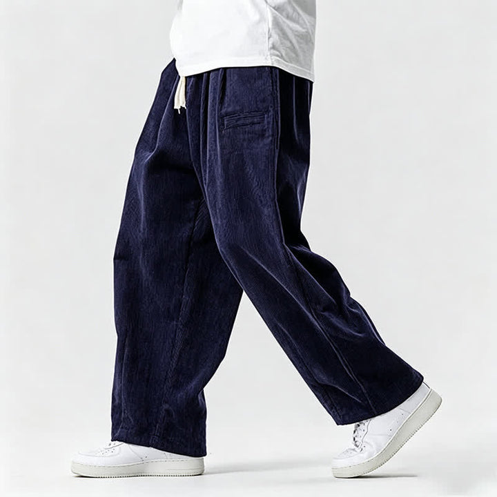 Buddha Stones Lässige Vintage-Herrenhose mit Kordelzug, lange Passform und Tasche – ideal für Herbst und Winter. - image 10