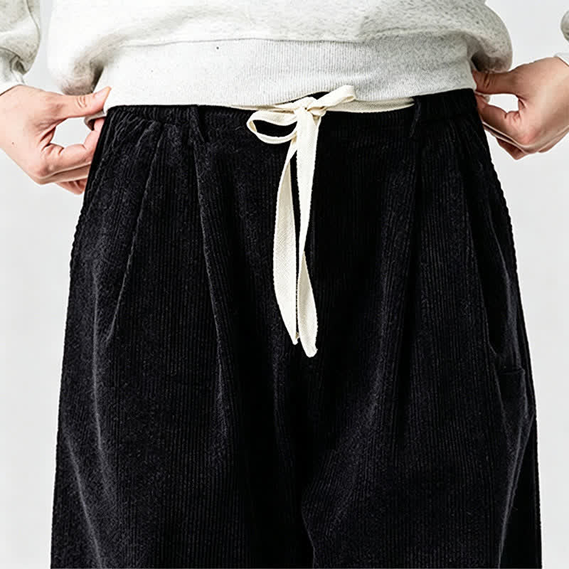 Buddha Stones Lässige Vintage-Herrenhose mit Kordelzug, lange Passform und Tasche – ideal für Herbst und Winter. - image 20