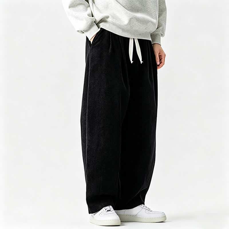 Buddha Stones Lässige Vintage-Herrenhose mit Kordelzug, lange Passform und Tasche – ideal für Herbst und Winter. - image 16