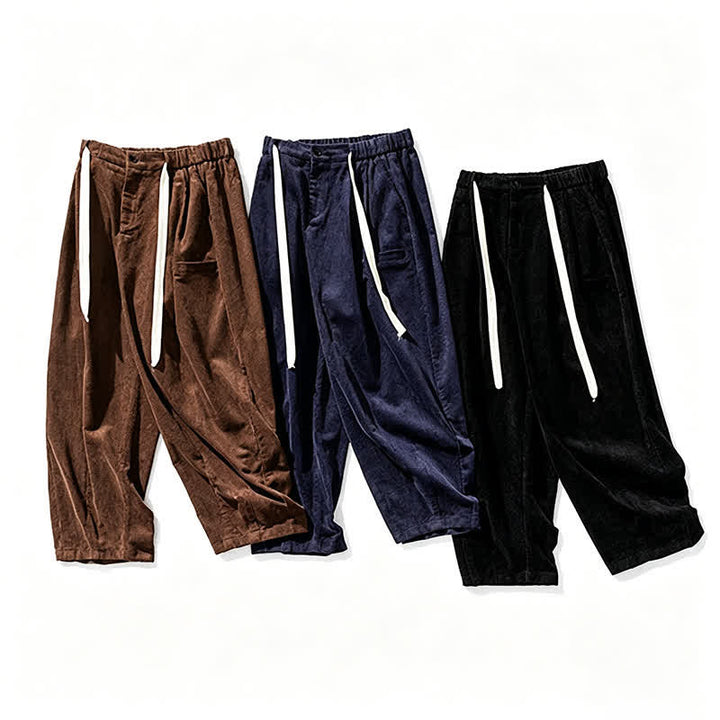 Buddha Stones Lässige Vintage-Herrenhose mit Kordelzug, lange Passform und Tasche – ideal für Herbst und Winter. - image 23