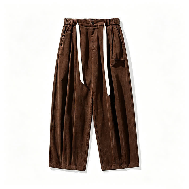 Buddha Stones Lässige Vintage-Herrenhose mit Kordelzug, lange Passform und Tasche – ideal für Herbst und Winter. - image 6