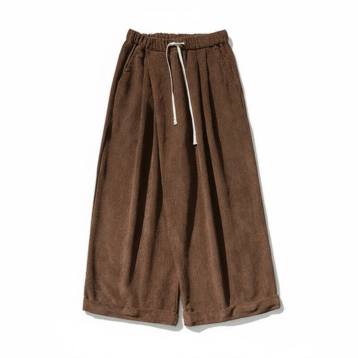 Buddha Stones Lässige Cordhose für Herren, lange Hose mit Kordelzug, weitem Bein und Tasche, ideal für Herbst und Winter. - image 10
