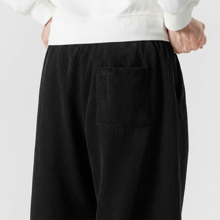 Buddha Stones Lässige Cordhose für Herren, lange Hose mit Kordelzug, weitem Bein und Tasche, ideal für Herbst und Winter. - image 25