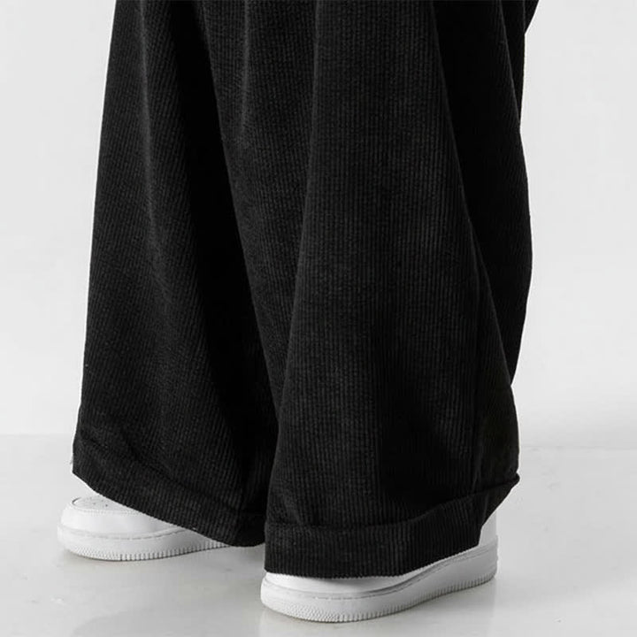 Buddha Stones Lässige Cordhose für Herren, lange Hose mit Kordelzug, weitem Bein und Tasche, ideal für Herbst und Winter. - image 24