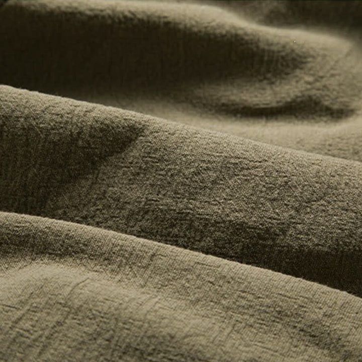 Buddha Stones Minimalistischer Kimono im Tang-Stil für Herren, einfarbig aus Baumwolle, mit Kordelzug und Tasche, ideal für Frühling und Herbst. - image 11