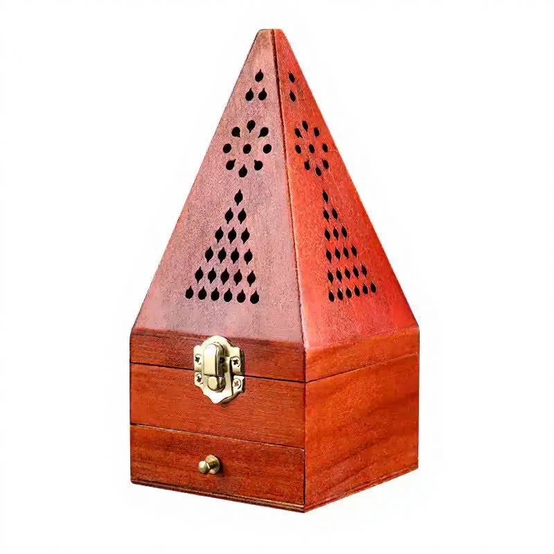 Buddha Stones Quadratische Ritualbox aus Naturholz, Räuchergefäß zur Reinigung - image 2