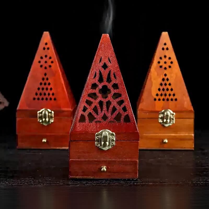 Buddha Stones, quadratische Ritualbox aus Naturholz, Räuchergefäß zur Reinigung - image 11