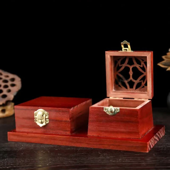 Buddha Stones Quadratische Ritualbox aus Naturholz, Räuchergefäß zur Reinigung - Quadrat - image 13