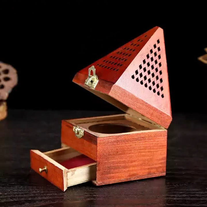 Buddha Stones Quadratische Ritualbox aus Naturholz, Räuchergefäß zur Reinigung - image 10