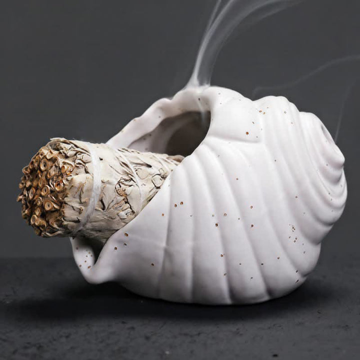 Buddha Stones Räuchergefäße aus Keramik (Shankha) - Weiß - image 7
