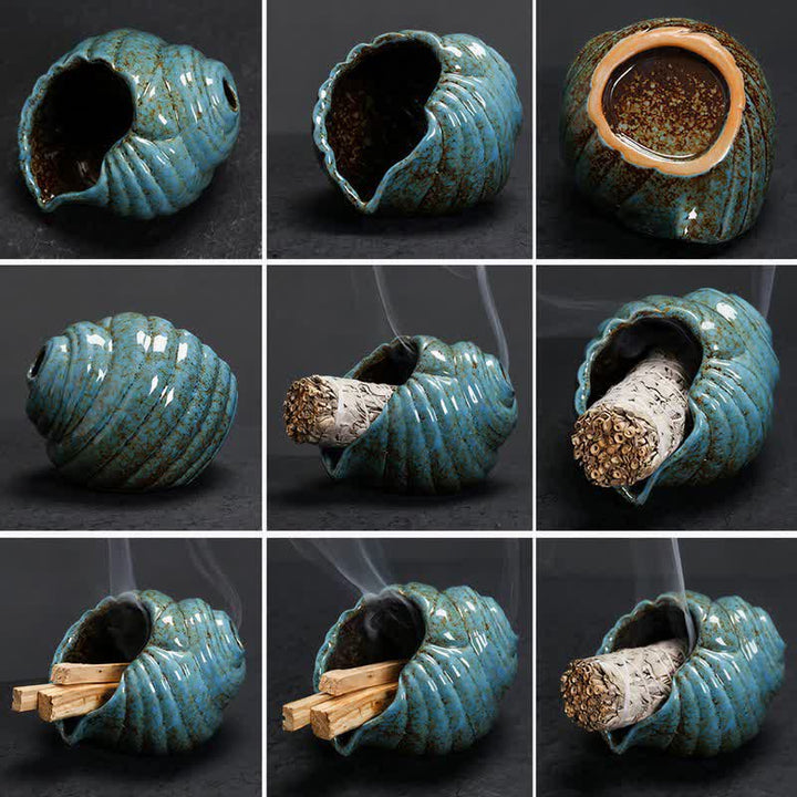 Buddha Stones Räuchergefäße aus Keramik (Shankha) - image 6