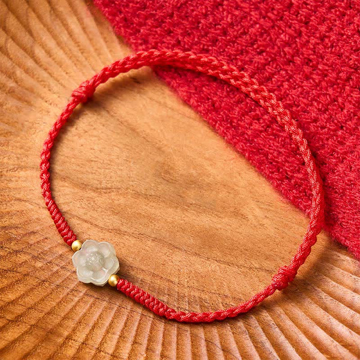 Buddha Stones Armband aus natürlichem Hetian-Jade mit Pfirsichblüten-Liebesperlen - image 3