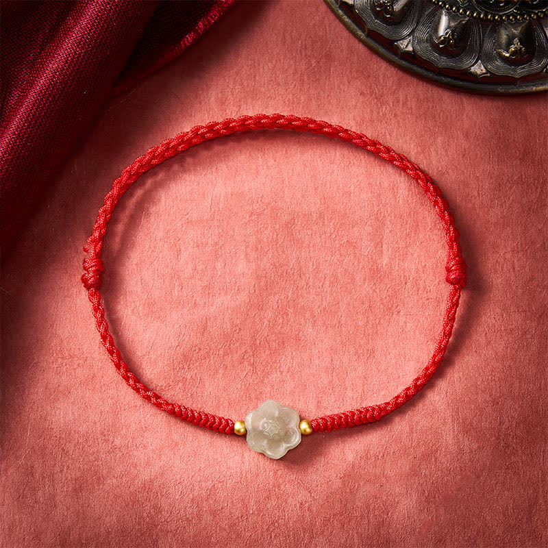 Buddha Stones Armband aus natürlichem Hetian-Jade mit Pfirsichblüten-Liebesperlen - image 2