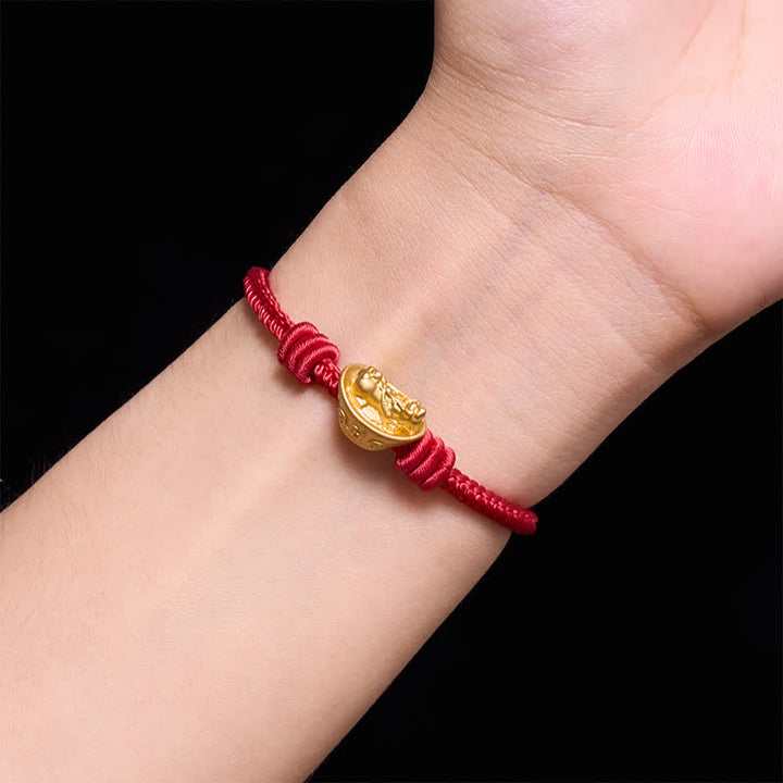 Buddha Stones Armband aus einer Legierung namens Pi Xiu mit roter Schnur - image 12