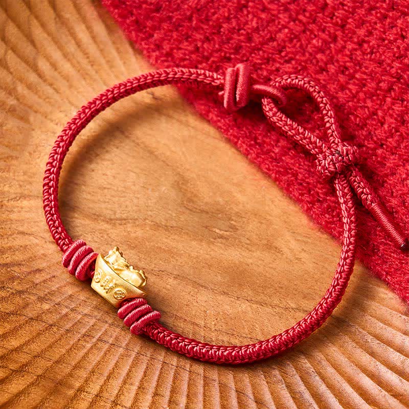 Buddha Stones Armband aus einer Legierung namens Pi Xiu mit roter Schnur - image 10