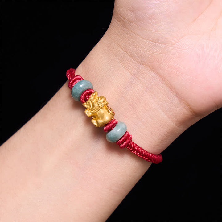 Buddha Stones Armband aus einer Legierung mit Pi-Xiu-Münze und roter Schnur - image 13
