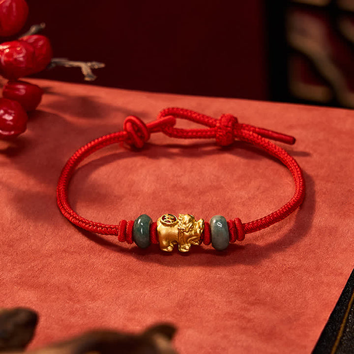 Buddha Stones Armband aus einer Legierung mit Pi-Xiu-Münze und roter Schnur - image 3