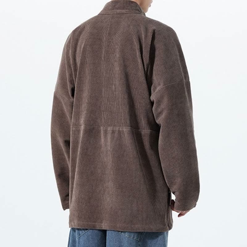 Buddha Stones Lässiger Kimono im Tang-Stil für Herren mit Stehkragen und Tasche für Herbst und Winter - image 4