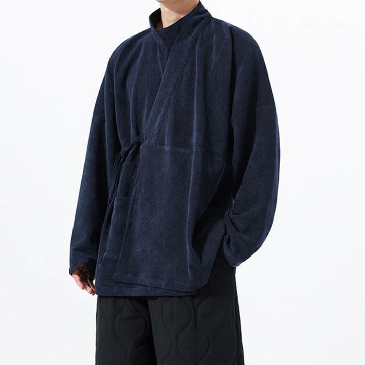 Buddha Stones Lässiger Kimono im Tang-Stil für Herren mit Stehkragen und Tasche für Herbst und Winter - image 20
