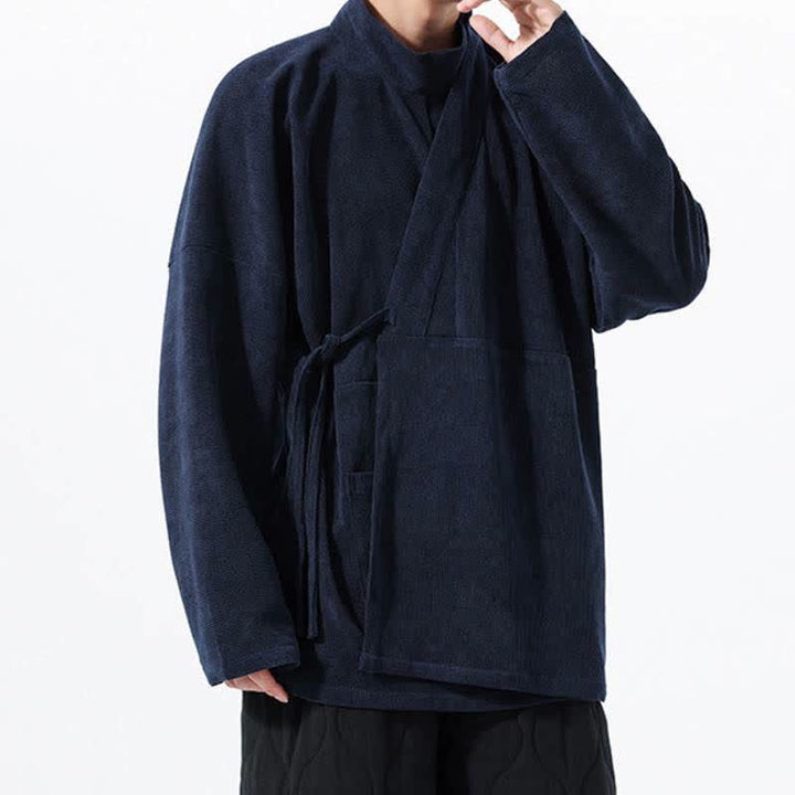 Buddha Stones Lässiger Kimono im Tang-Stil für Herren mit Stehkragen und Tasche für Herbst und Winter - image 17