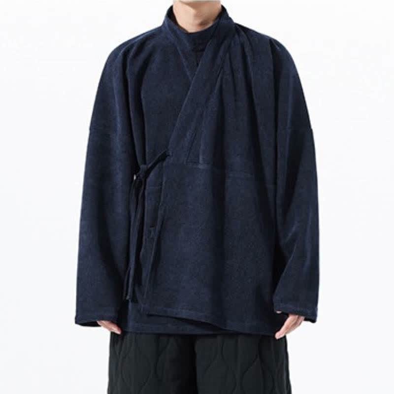 Buddha Stones Lässiger Kimono im Tang-Stil für Herren mit Stehkragen und Tasche für Herbst und Winter - image 21