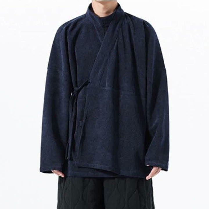 Buddha Stones Lässiger Kimono im Tang-Stil für Herren mit Stehkragen und Tasche für Herbst und Winter - image 21
