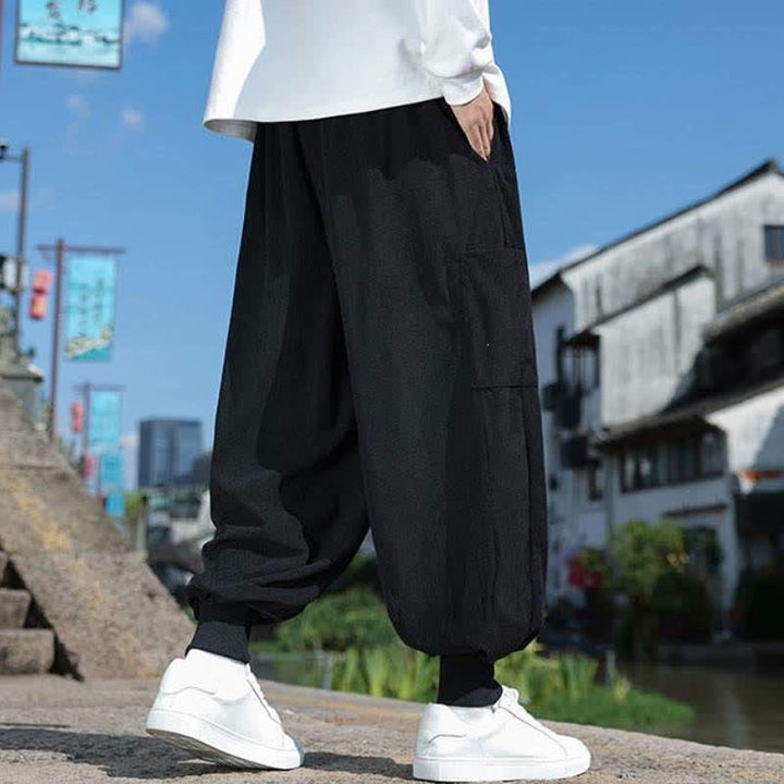 Buddha Stones Lässige Vintage-Herrenhose mit Kordelzug, Knöchellänge und Taschen – ideal für Herbst und Winter - image 10