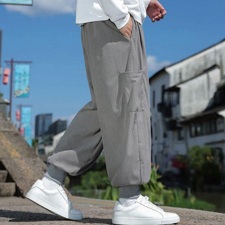 Buddha Stones Lässige Vintage-Herrenhose mit Kordelzug, Knöchellänge und Taschen – ideal für Herbst und Winter - image 18