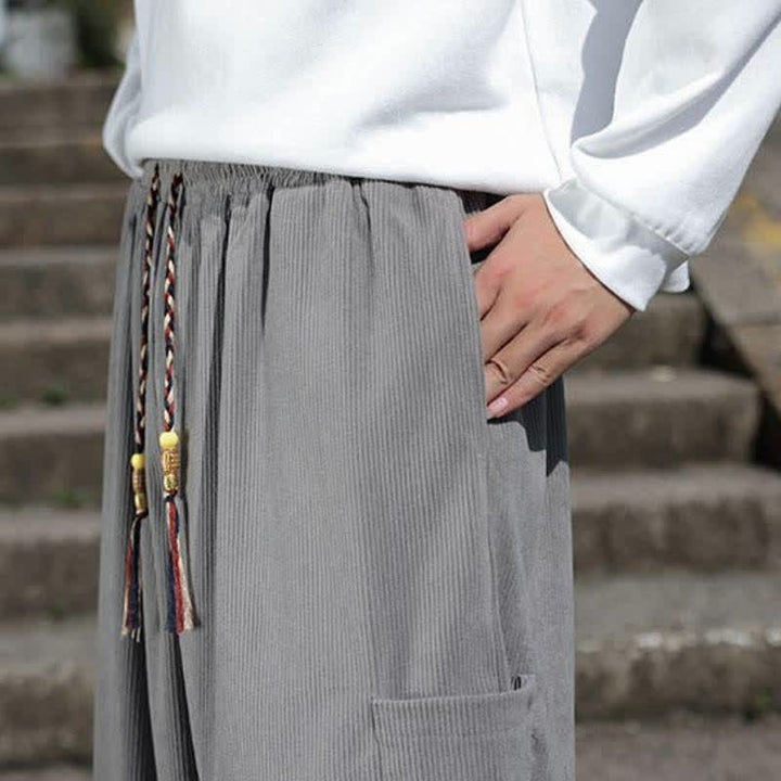 Buddha Stones Lässige Vintage-Herrenhose mit Kordelzug, Knöchellänge und Taschen – ideal für Herbst und Winter - image 25