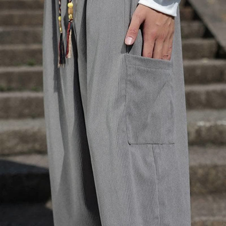 Buddha Stones Lässige Vintage-Herrenhose mit Kordelzug, Knöchellänge und Taschen – ideal für Herbst und Winter - image 26