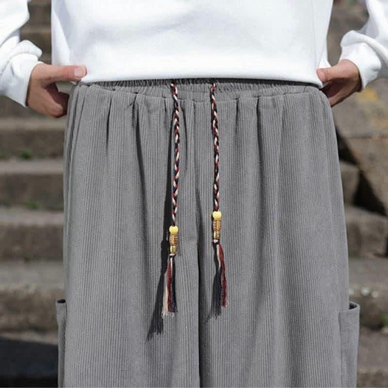 Buddha Stones Lässige Vintage-Herrenhose mit Kordelzug, Knöchellänge und Taschen – ideal für Herbst und Winter - image 24