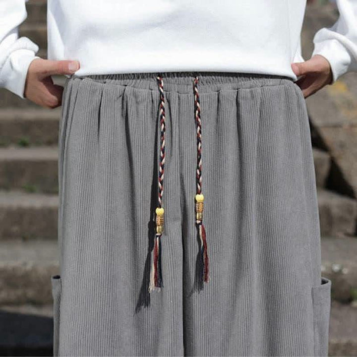 Buddha Stones Lässige Vintage-Herrenhose mit Kordelzug, Knöchellänge und Taschen – ideal für Herbst und Winter - image 24
