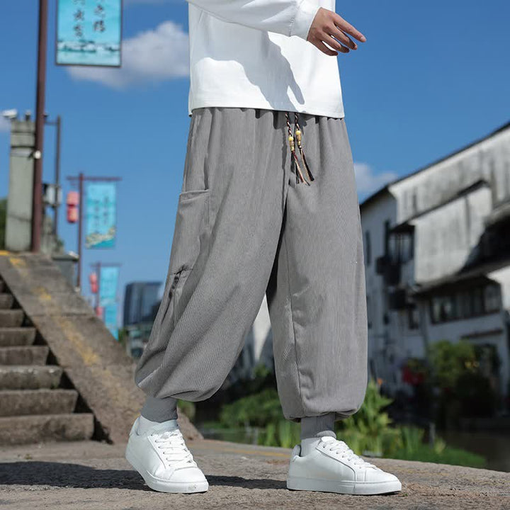 Buddha Stones Lässige Vintage-Herrenhose mit Kordelzug, Knöchellänge und Taschen – ideal für Herbst und Winter - image 17