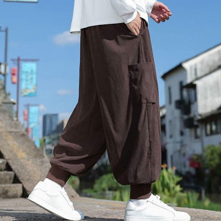 Buddha Stones Lässige Vintage-Herrenhose mit Kordelzug, Knöchellänge und Taschen – ideal für Herbst und Winter - image 30